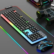 Leodye RGB Wired Gaming Keyboard and Mouse Set - Ergonomic Mechanical Feel, Colorful Lights